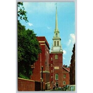 Old North Church Postcard Boston Massachusetts Salem Street 1970s Freedom Trail